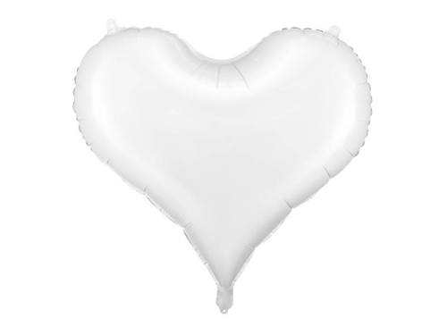 Folieballon hjerte hvid 61x53 cm