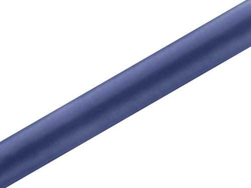 Satin stof 36 cm x 9 m mørkeblå