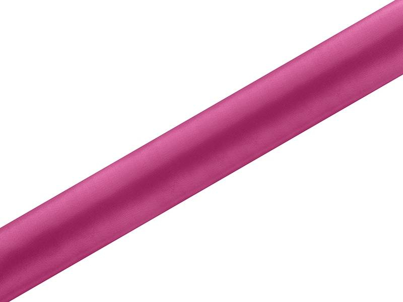Satin stof 36 cm x 9 m fuchsia