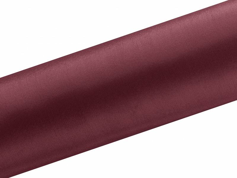 Satin stof 16 cm x 9 m mørkerød