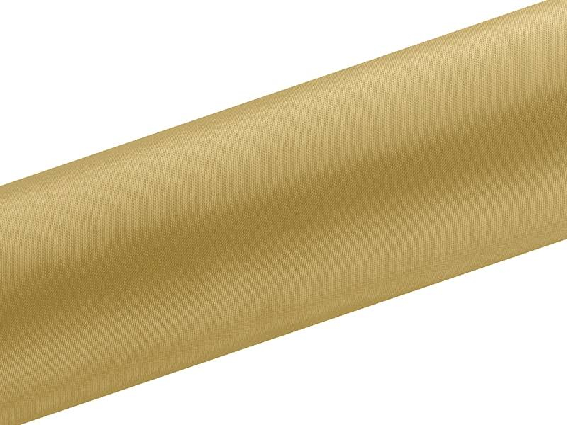 Satin stof 16 cm x 9 m guld