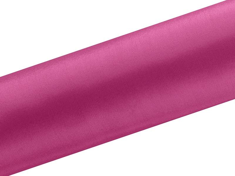 Satin stof 16 cm x 9 m fuchsia