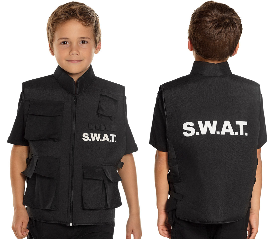 SWAT vest 5-10 år, sort