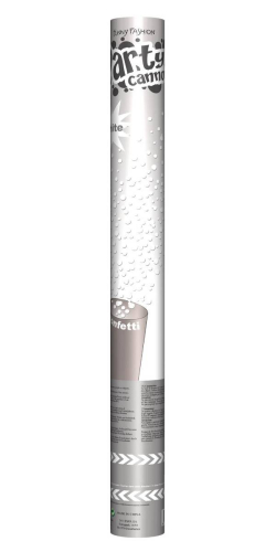 Konfettirør hvid 60 cm