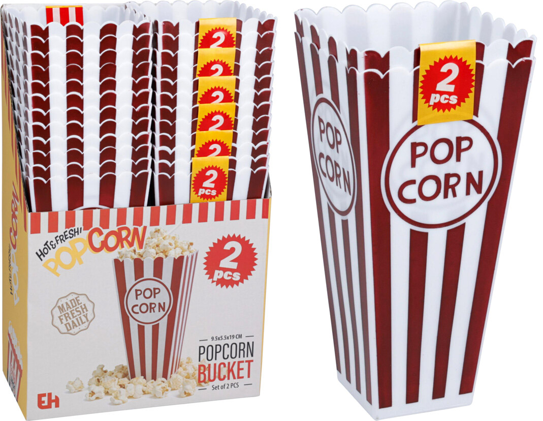 Popcorn bæger plastik 2-pak