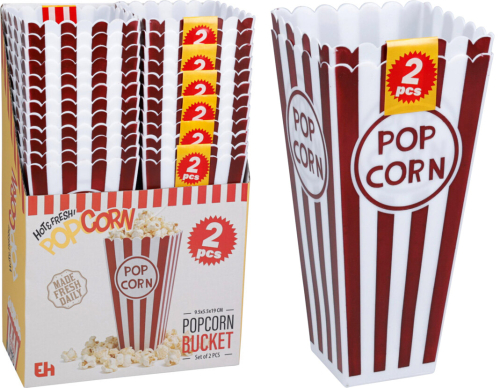 Popcorn bæger plastik 2-pak