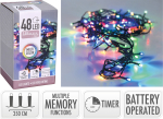 Lyskæde t/batteri 48 LED kulørt