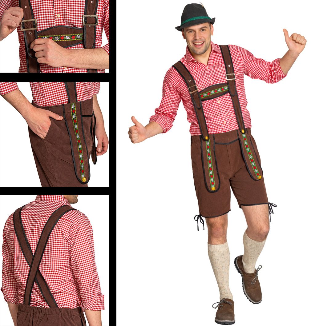 Lederhosen kort brun, M