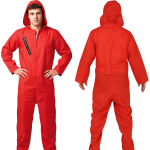 Jumpsuit med hætte, rød, S