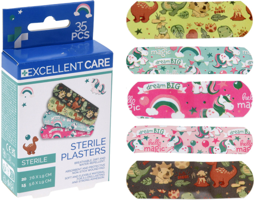 Plaster børnemotiver 35-pak