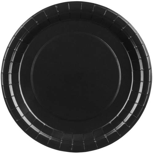 Paptallerken sort 23 cm 6-pak