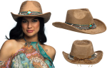 Cowboyhat native hattebånd, brun
