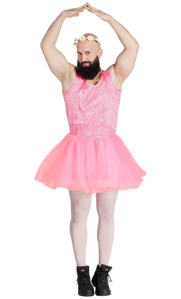 Balletdanser mand pink, XL
