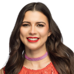 Choker halsbånd krystal, pink