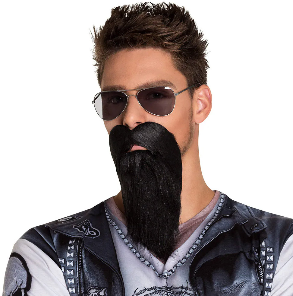Biker/sheik fuldskæg, sort