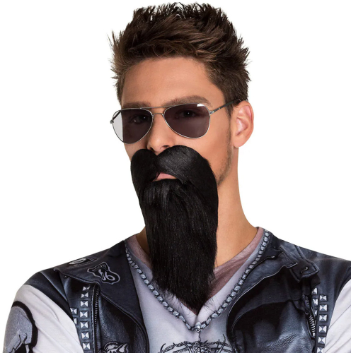 Biker/sheik fuldskæg, sort