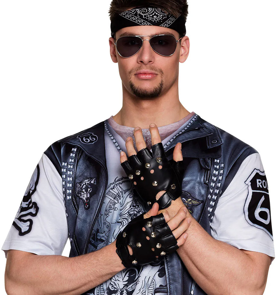 Biker handsker med nitter