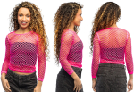 Nettrøje stretch neon pink, M