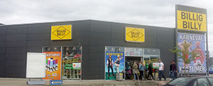 Billig-Billy Aalborg City Syd butiksfacade