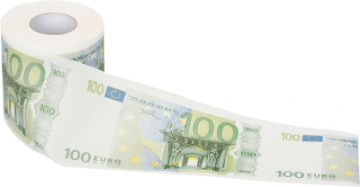 Toiletpapir 100 Euro-sedler