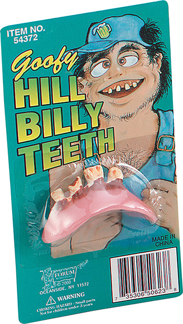 Bagvaskelse at forstå hende Spøg Goofy Hillbilly tænder, kun 10,- hos Billig-Billy. Mere for pengene.  Basta!