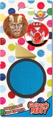 Sminke med svamp, lyseblå