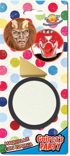 Sminke med svamp, hvid