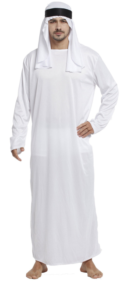 Sheik kostume, hvid, str. M