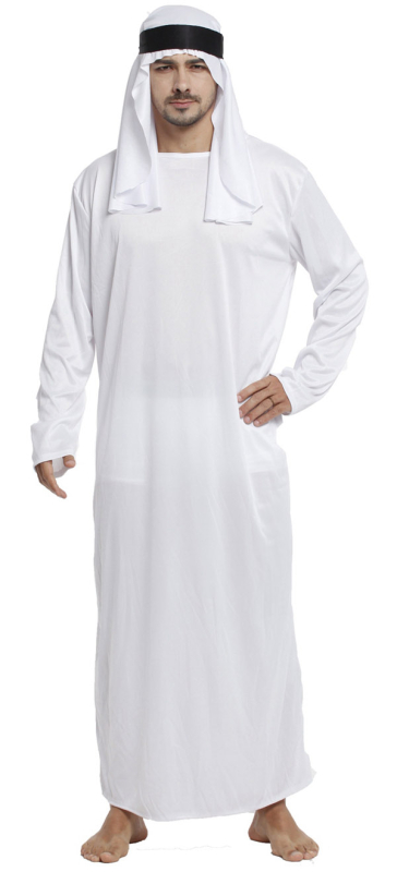 Billede af Sheik kostume, hvid, str. M