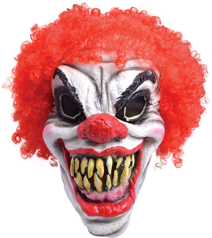Motivering hans beskæftigelse Scary clown maske rødt hår, kun 195,- hos Billig-Billy. Mere for pengene.  Basta!