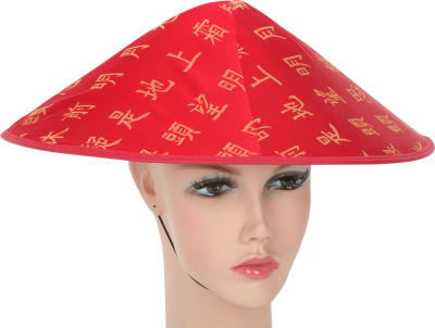Kineser-hat, rød silke
