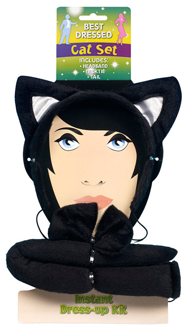 Katte-sæt med 3 dele, sort