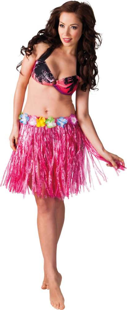 Hawaii skørt pink, 45 cm