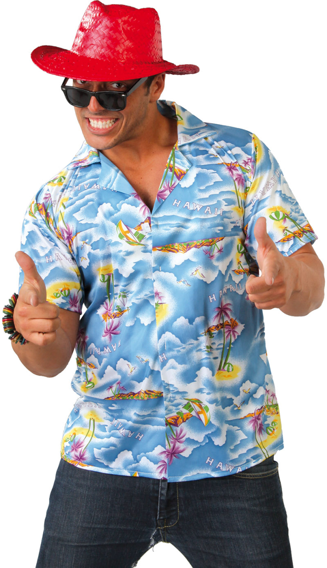 Hawaii-skjorte, blå