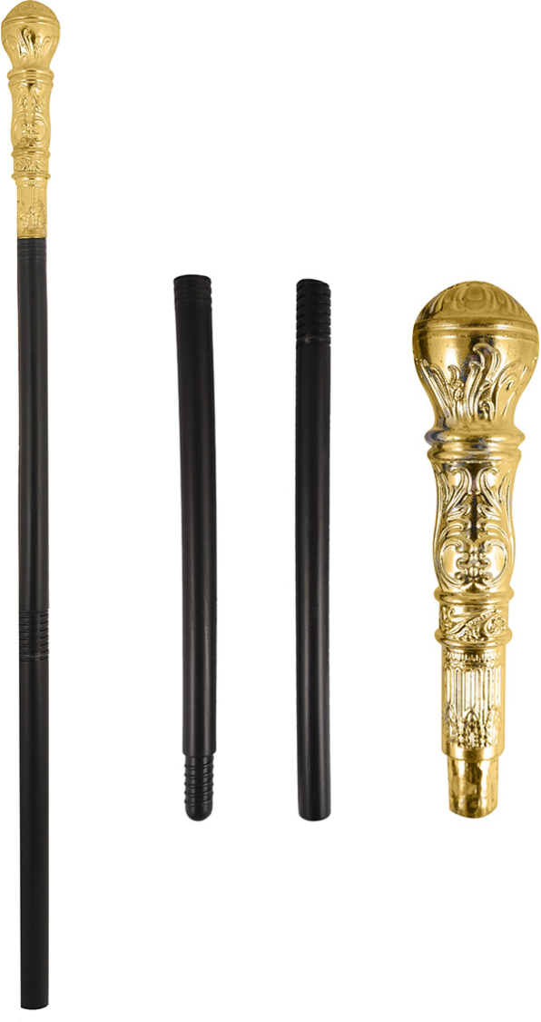 Gangster stok, guld/sort