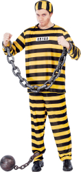 Fange kostume, gul/sort