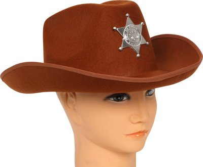 Cowboyhat med sherifstjerne