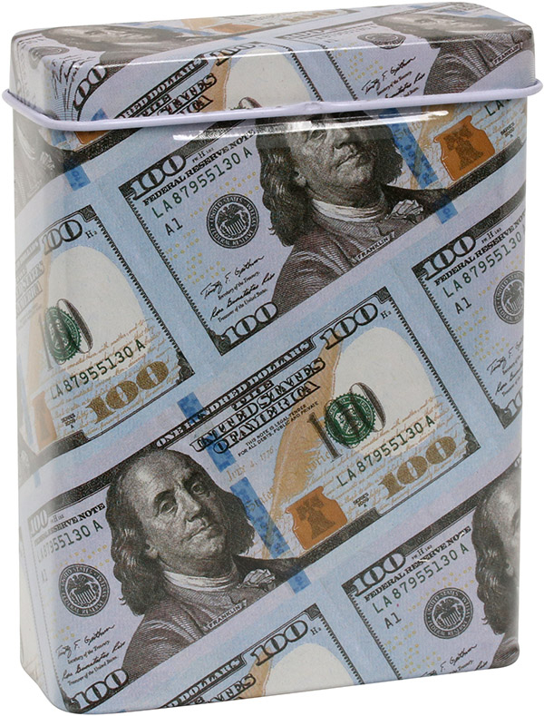 Cigaret-etui, dollar-sedler
