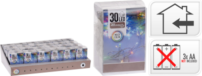 Lyskæde multifarvet 30 LED