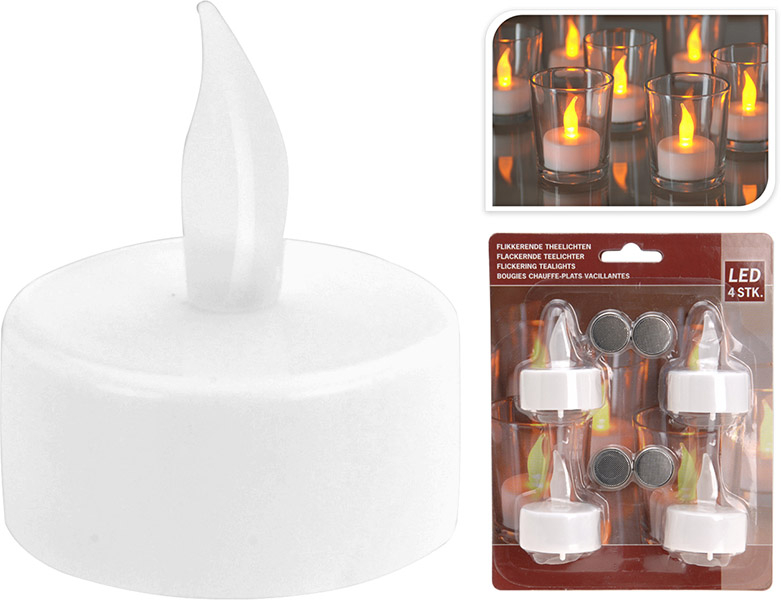 Fyrfadslys til batteri 4-pk