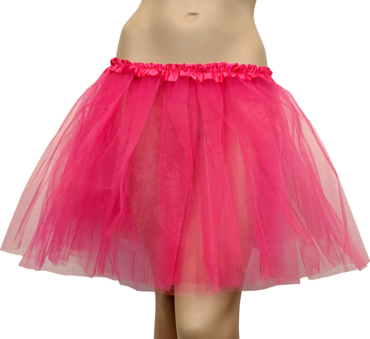 Tyl-skørt 40 cm, neon-pink