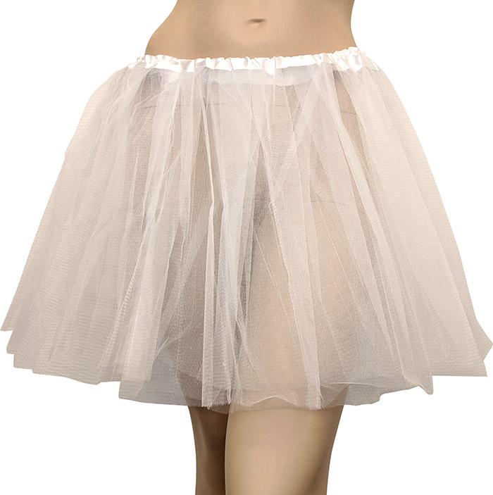 Tyl-skørt 40 cm, hvid