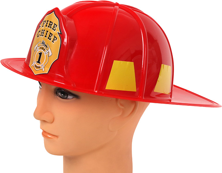 Brandmandshjelm voksen, rød