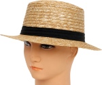 Stråhat med sort bånd