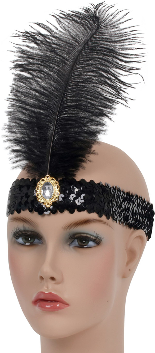 Charleston pandebånd m/fjer