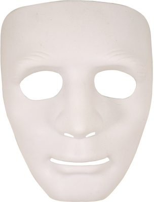 Robotmaske plast, hvid