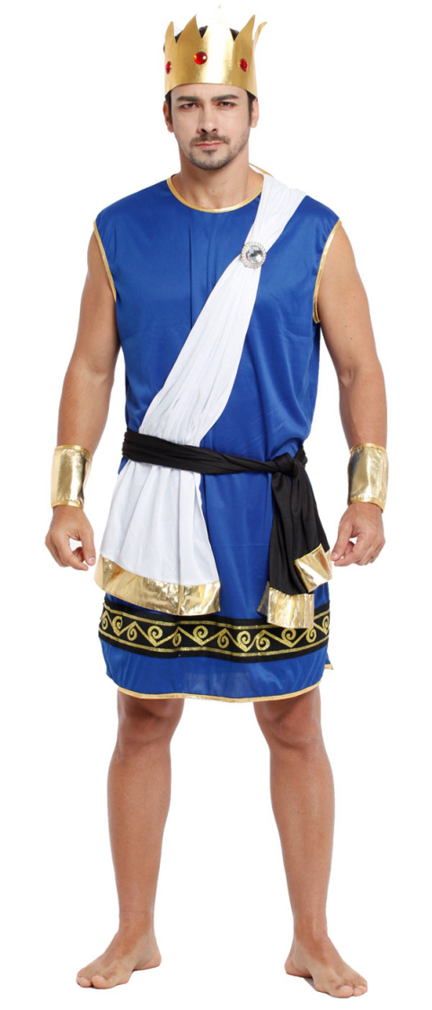 Zeus kostume blå, str. M