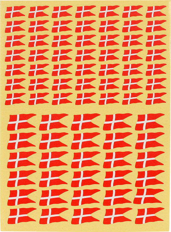 Stickers danske flag 2 ark