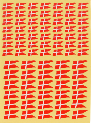 Stickers danske flag 2 ark