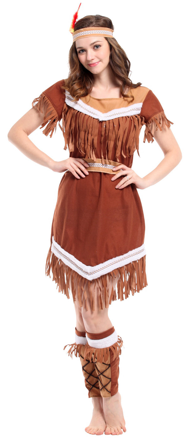 Pocahontas indianer kostume, kun Billig-Billy. Mere for pengene. Basta!